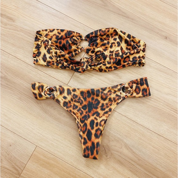 NEW Joues De Sable Hanna Leopard Print Bikini Size M - Picture 3 of 5